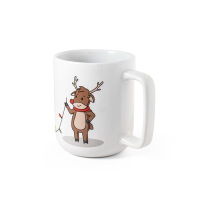 Taza con reno navideño
