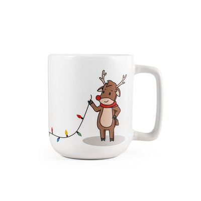Taza con reno navideño