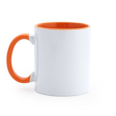 Taza sublimación cerámica Blanco/Naranja