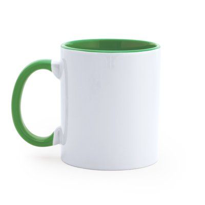 Taza sublimación cerámica Blanco/Verde Helecho