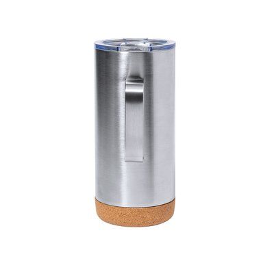 Taza Térmica de Acero Inox con Base de Corcho