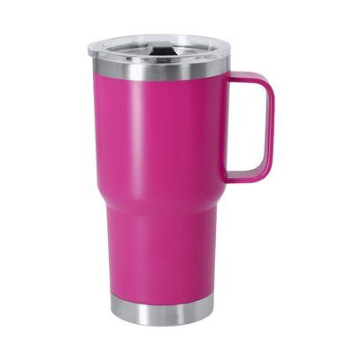Taza Térmica Acero Inox Reciclado asa Fucsi