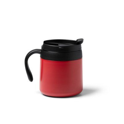 Taza térmica de acero con tapa y asa ergonómica Rojo