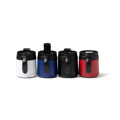 Taza térmica de acero con tapa y asa ergonómica