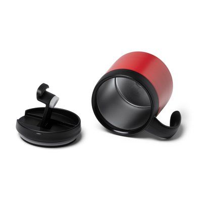 Taza térmica de acero con tapa y asa ergonómica