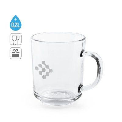 Taza Vidrio 230ml con Sonrisa en la Base