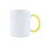 Taza de 370ml con asa de color, personalizable por 1 cara Amarillo
