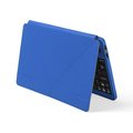 Teclado bluetooth en polipiel con soporte Azul