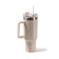 Termo grande 1.18 L con asa y pajita Beige