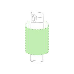 Termo 330ml Doble y Botón Apertura | Alrededor del bidón | 165 x 120