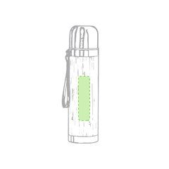 Termo de acero inoxidable y bambú ecológico 420ml | En el frontal | 25 x 100