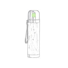 Termo de acero inoxidable y bambú ecológico 420ml | En el tapón | 20 x 20