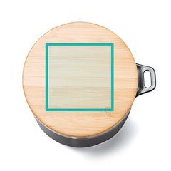 Termo de acero inoxidable con tapa de bambú | ZONA3 | 65 x 65