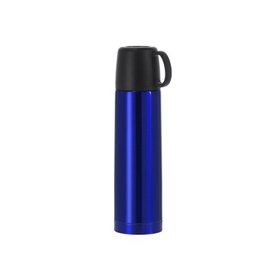 Termo 500ml Doble Pared con Taza en Tapa 130ml Azul