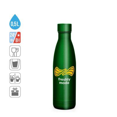 Termo de acero inox 500mL con tapa de rosca