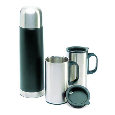 Termo de acero inoxidable personalizado con dos tazas 500ml