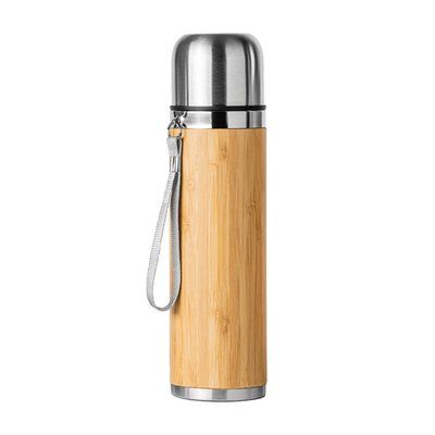 Termo bambú 420 ml con cinta para transporte