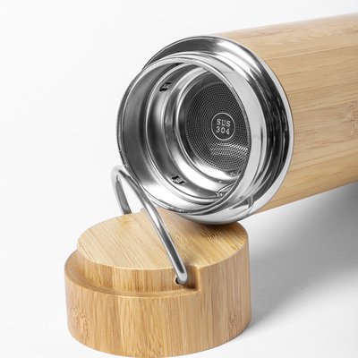 Termo Doble Pared Bambú e Infusor