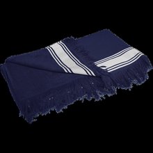 Toalla de baño algodón con flecos Navy / White