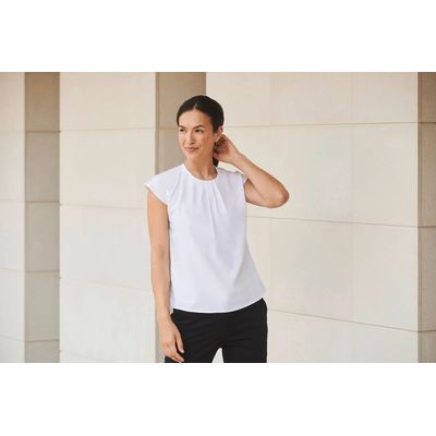 Top cuello plisado