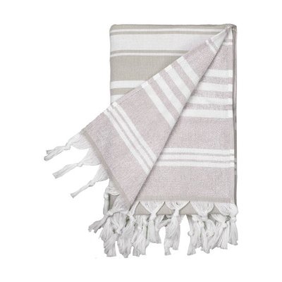 Toalla Pareo Algodón 220g con Flecos Beige