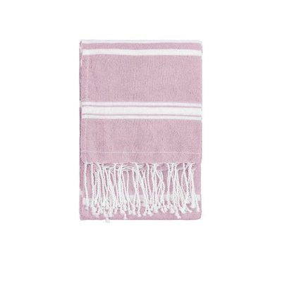Toalla Pareo Fouta con Rayas 90x180cm Rosa Claro