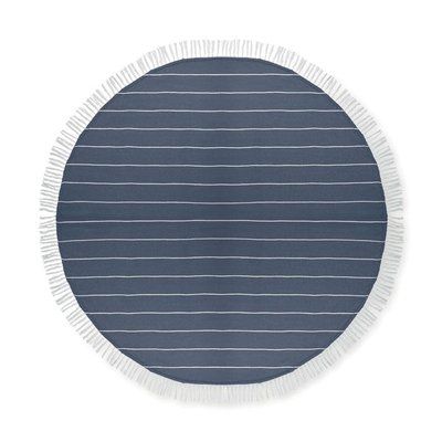 Toalla redonda de algodón ligero 1.50m Ø Azul