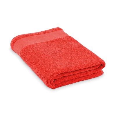 Toalla de rizo con cinta para colgar 100x150cm Rojo