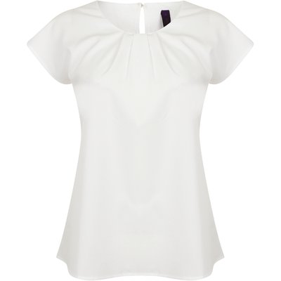 Top cuello plisado White S