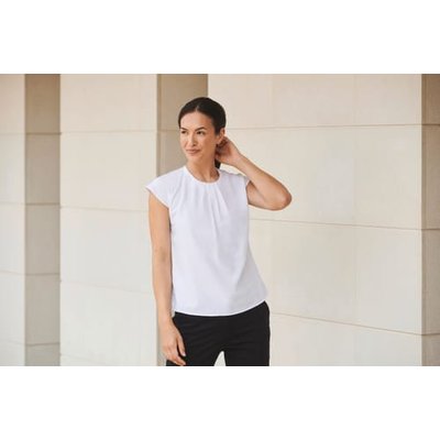 Top cuello plisado