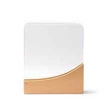 Trofeo de cristal rectangular con base de bambú Transparente