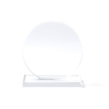 Trofeo de cristal circular con base Transparente