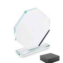 Trofeo de Cristal Octágono con base Transparente