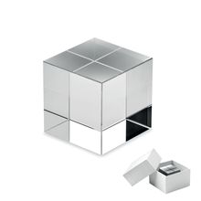 Trofeo con forma de cubo de cristal Transparente