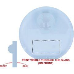 Trofeo circular de cristal con detalle de globo terráqueo | BACK GLASS | 60 x 30