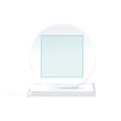 Trofeo de cristal circular con base | ZONA2 | 120 x 120
