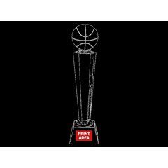 Trofeo de cristal con motivo baloncesto | Zona 1 | 40 x 25