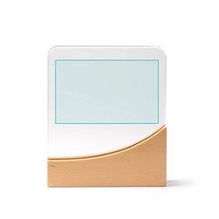 Trofeo de cristal rectangular con base de bambú | ZONA1 | 130 x 80