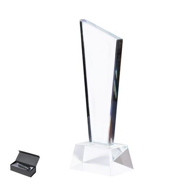Trofeo de cristal con base y estuche