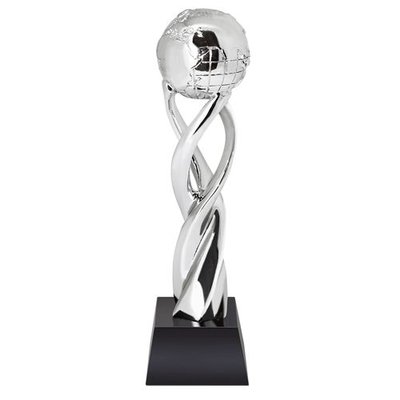 Trofeo bola del mundo de resina y cristal