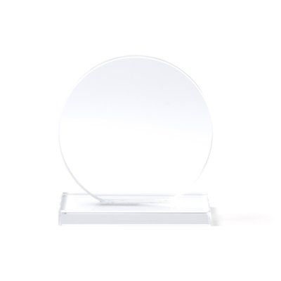 Trofeo de cristal circular con base Transparente Talla Única Adulto