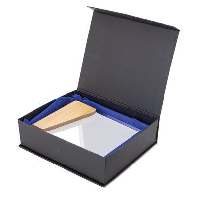 Trofeo de cristal con estuche acolchado