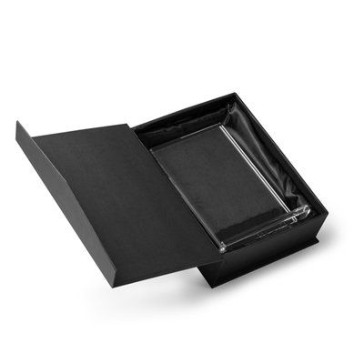 Trofeo de cristal en estuche con base acolchada