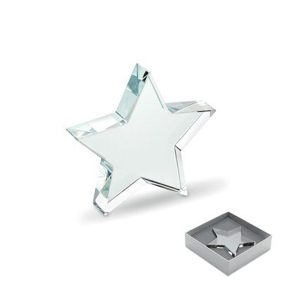 Trofeo estrella de cristal Transparente
