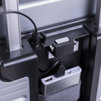 Trolley de negocios con conexión USB y soporte para tablet
