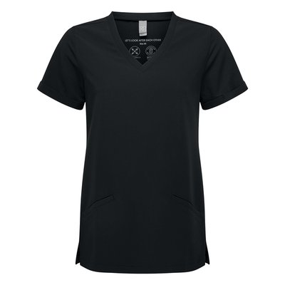 Túnica elástica manga corta mujer Black L