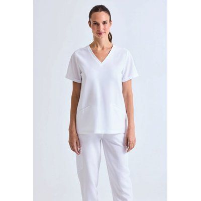 Túnica elástica manga corta mujer Vital white L