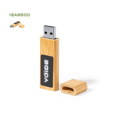 USB 16GB Bambú Luz LED