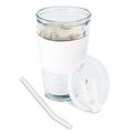 Vaso 450 ml con pajita de cristal