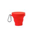 Vaso Plegable Silicona con Tapón Roj
